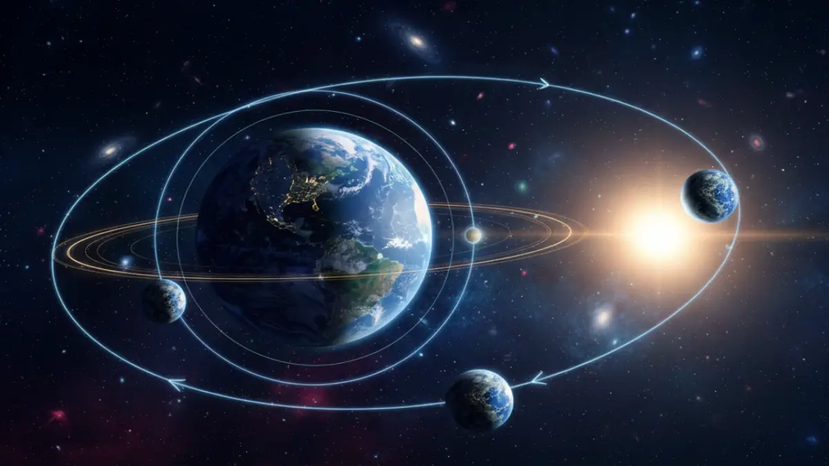 地球が自転することで昼と夜が生まれる仕組みを示した図