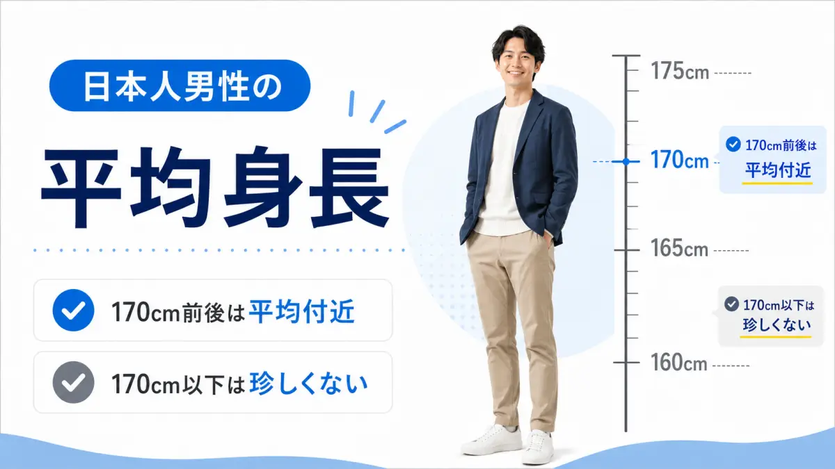 170以下 モテないと悩む人向けの日本人男性平均身長イメージ画像