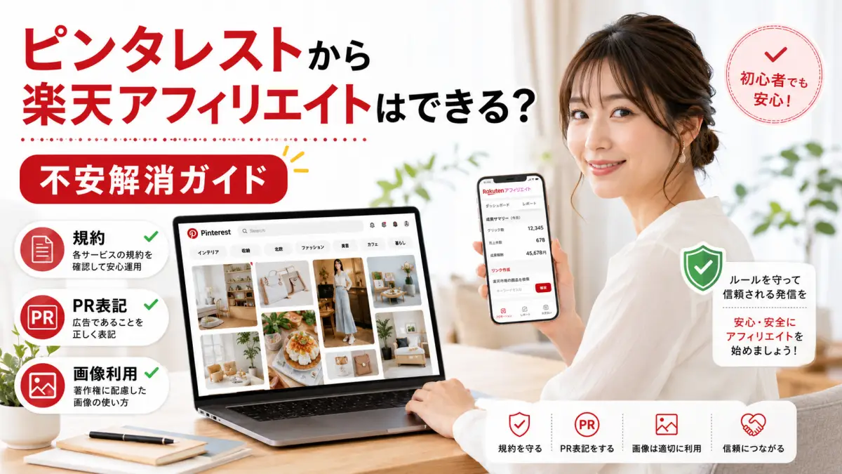 ピンタレストから楽天アフィリエイトはできる？不安解消ガイド